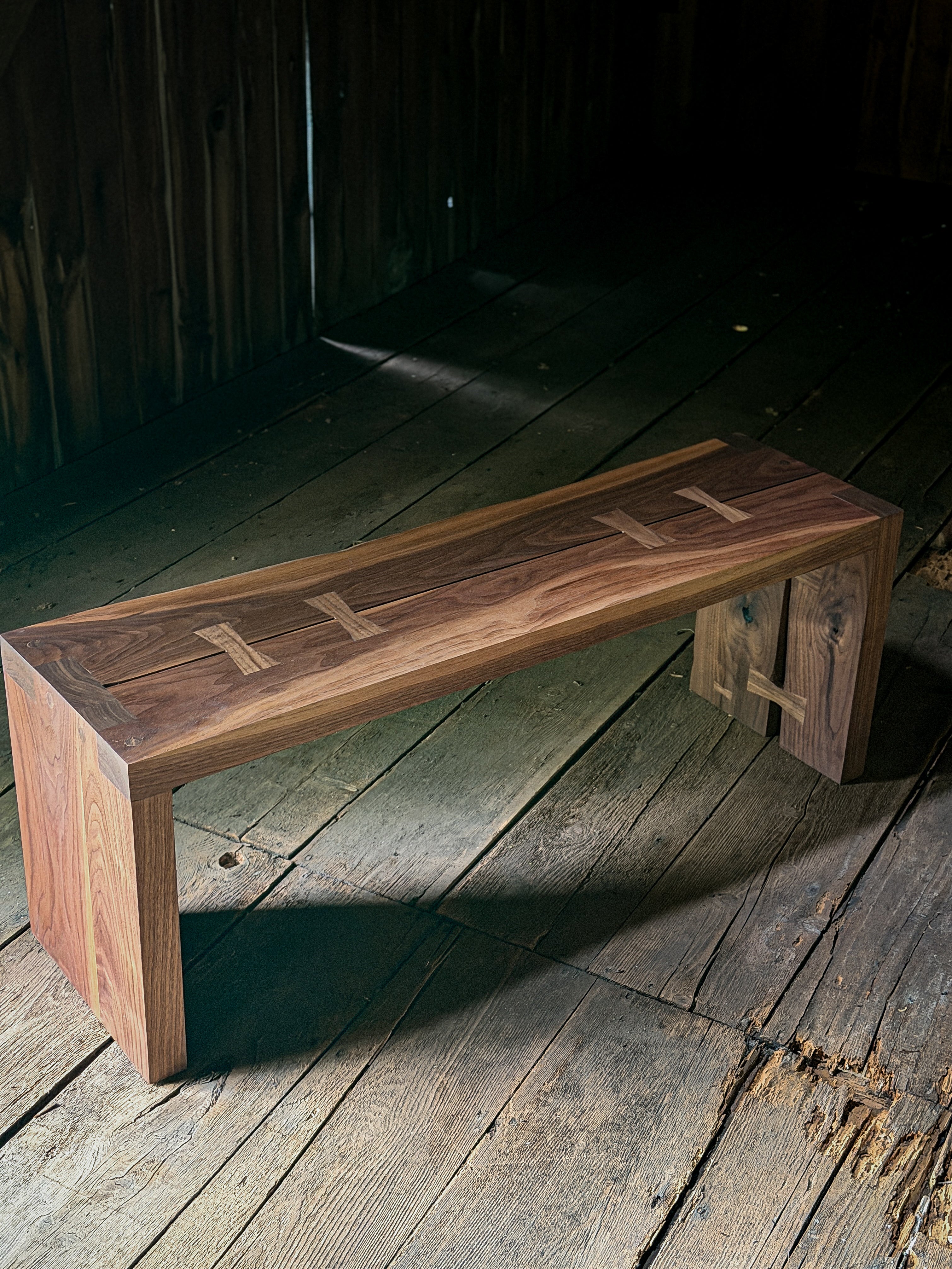 Custom Walnut Bench 4'